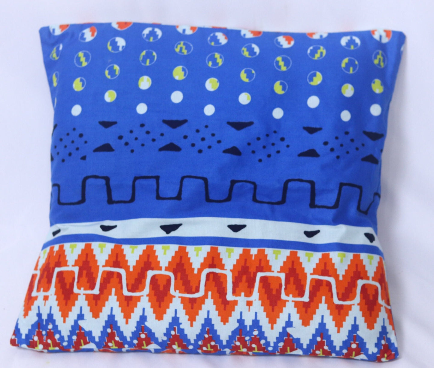 Set of 2 blue ethnic cushion covers| Bogolan decorative cushion set| Ankara cushion covers