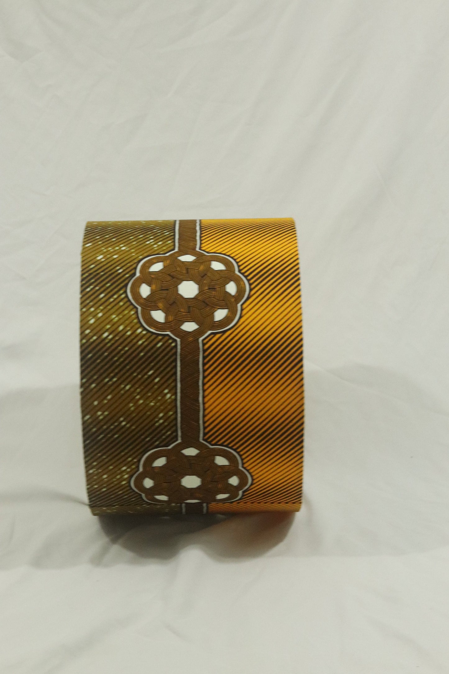 2 tone Golden knot African print inspired 30cm fabric drum lampshade