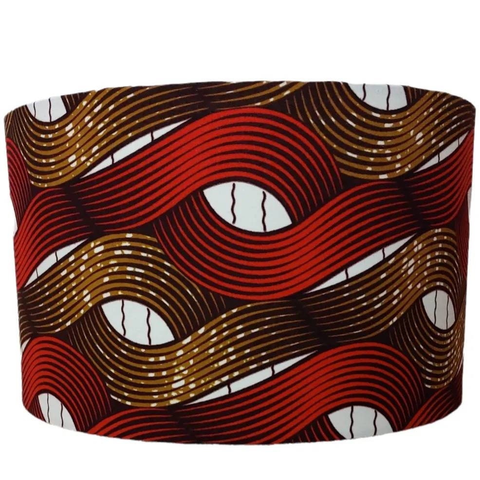 Endless knot brown and gold African print inspired 30cm, 35cm fabric drum lampshade