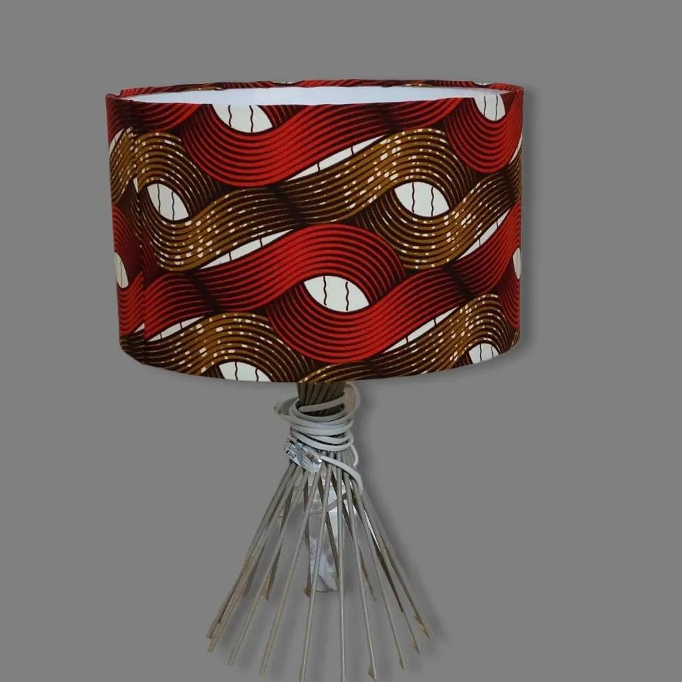 Endless knot brown and gold African print inspired 30cm, 35cm fabric drum lampshade