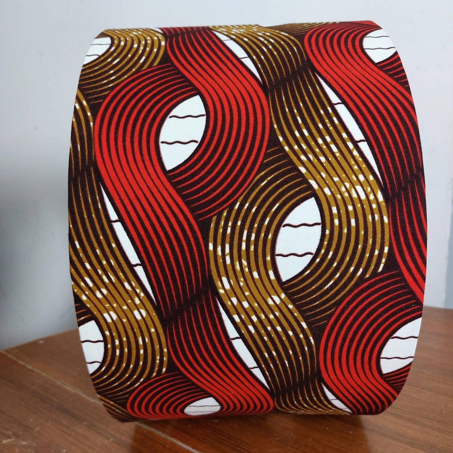 Endless knot brown and gold African print inspired 30cm, 35cm fabric drum lampshade