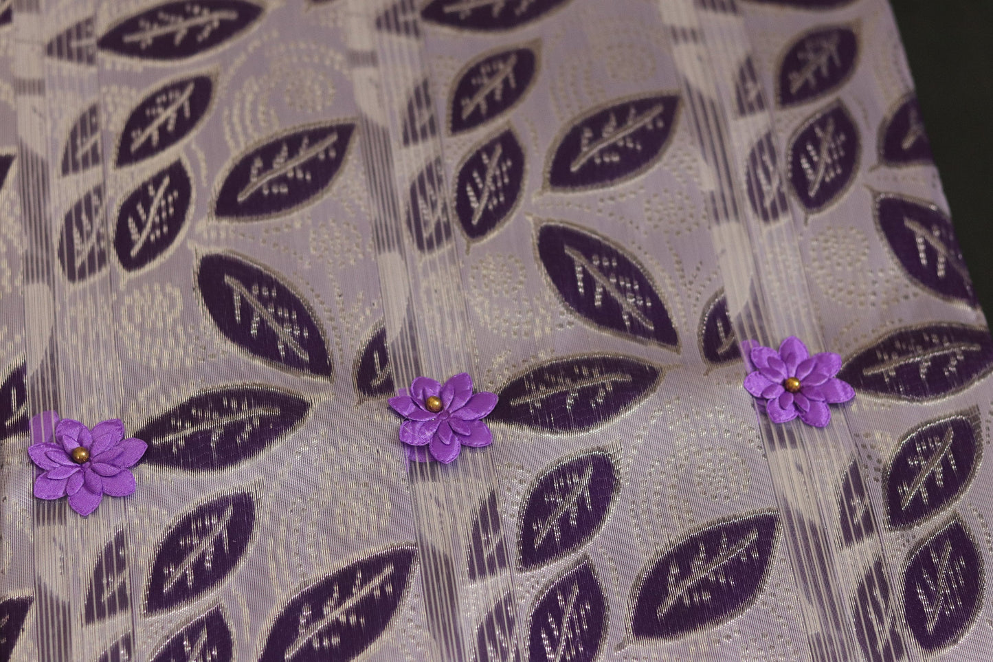 Floral African Headtie, Nigerian Headtie, Purple Gele,  purple Sego Gele, Price per single piece