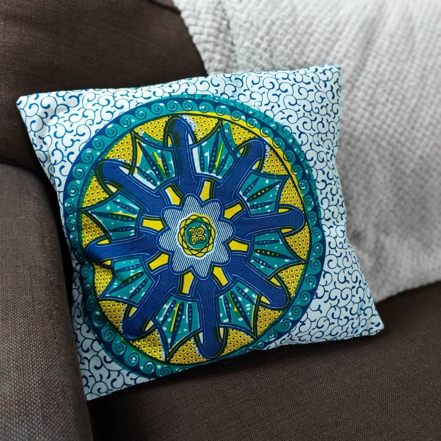 Green & Yellow ethnic cushion covers| decorative throw pillows| Ankara cushion covers