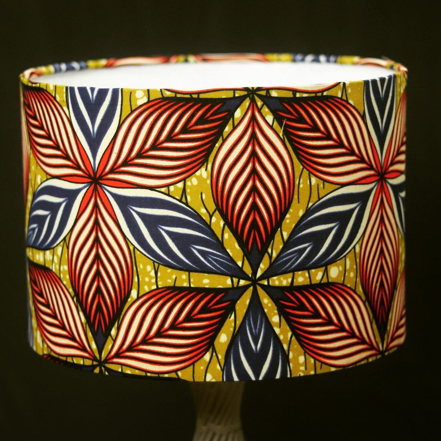 Abiodun floral patterns African print inspired fabric drum 30cm lampshade