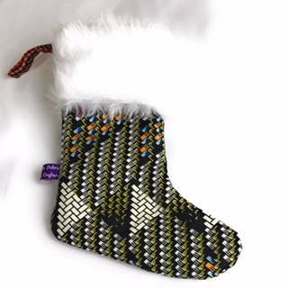 Brown Ankara Wax print Christmas  Stockings, Decorative christmas stockings