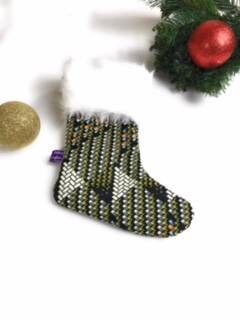 Brown Ankara Wax print Christmas  Stockings, Decorative christmas stockings