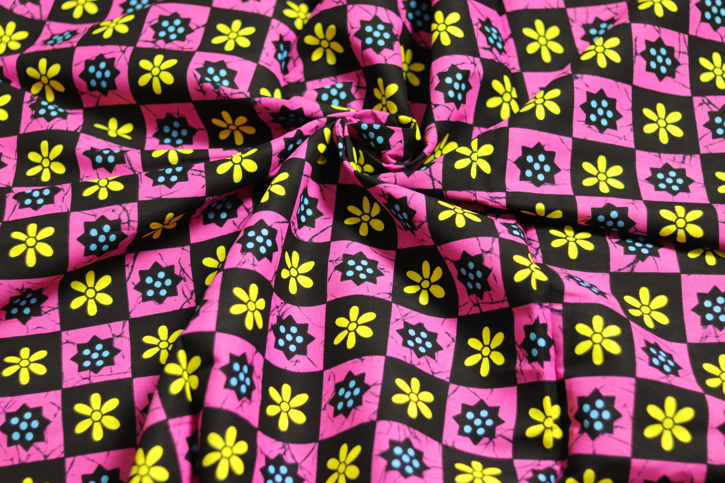 multicoloured floral African Ankara wax printed fabric in 100% cotton sold by the yard, floral colourful cotton fabric