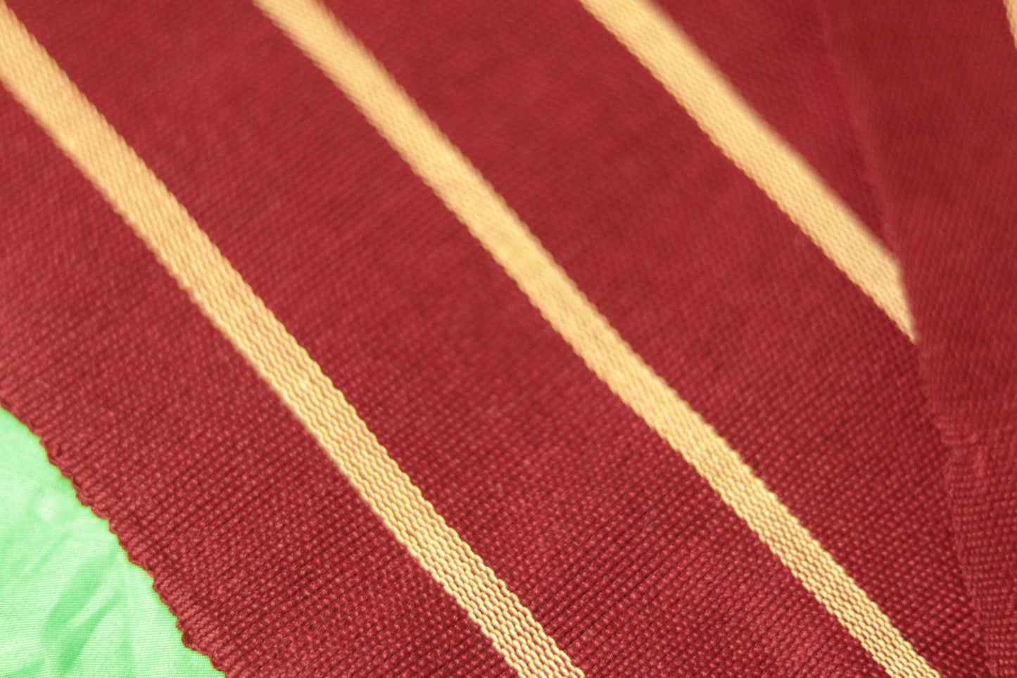 Nigerian hand woven Aso Oke fabric sold by the meter, wine stripe cotton woven fabric