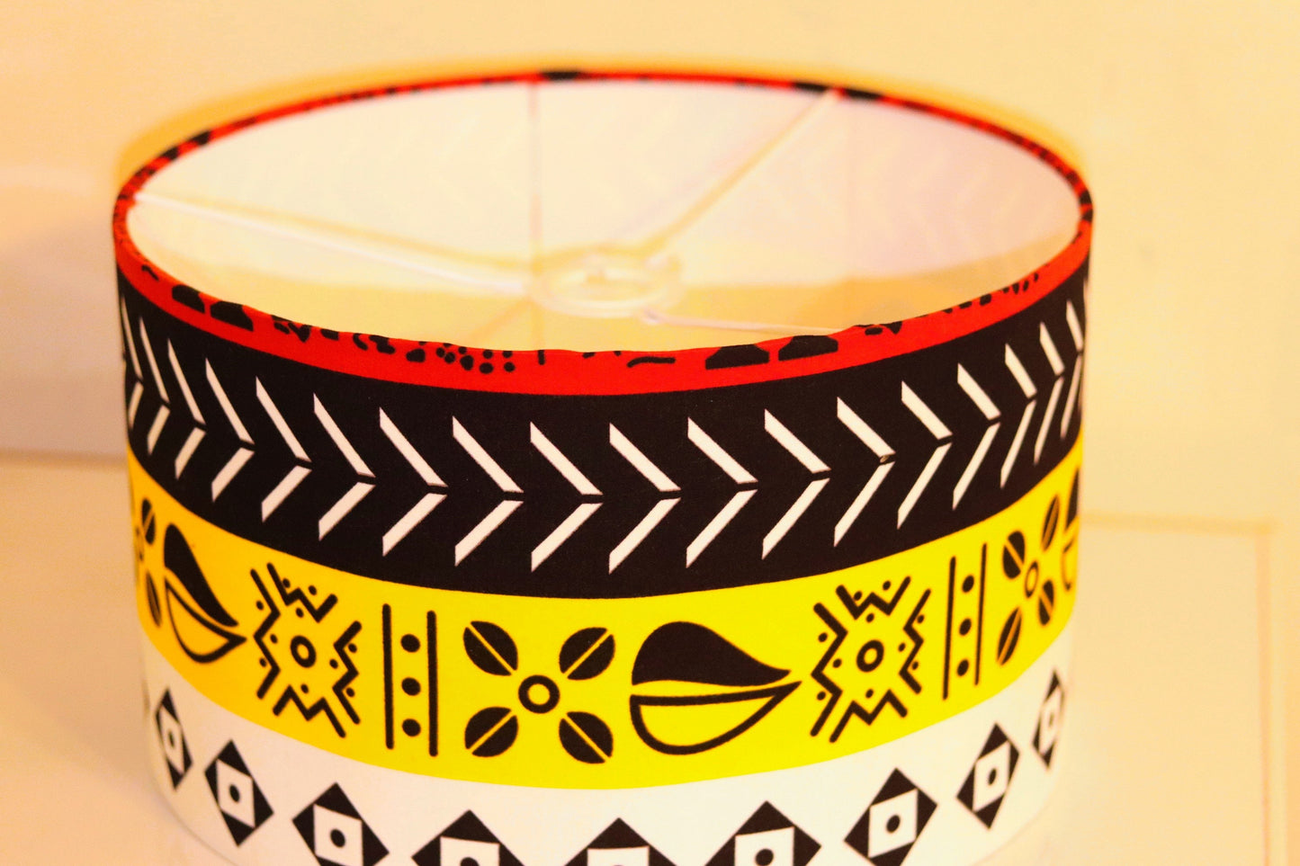 Temi tribal patterns African print inspired fabric drum lampshade